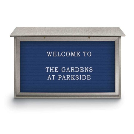 United Visual Products Indoor Enclosed Combo Board, 48"x36", Wht Frame/Wht Porc & Ultramarine UVCB4836W-WHTPORC-ULTMAR
